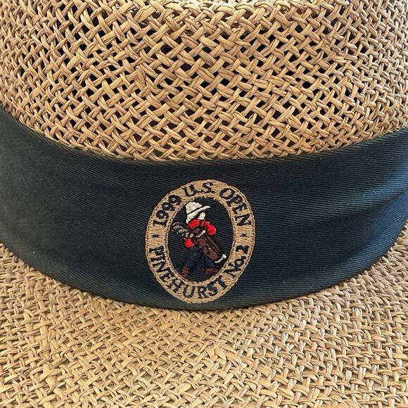 Pinehurst No. 2 1999 US Open Imperial Wide Brim Straw Hat Cap Size S/M NWOT - Picture 11 of 11